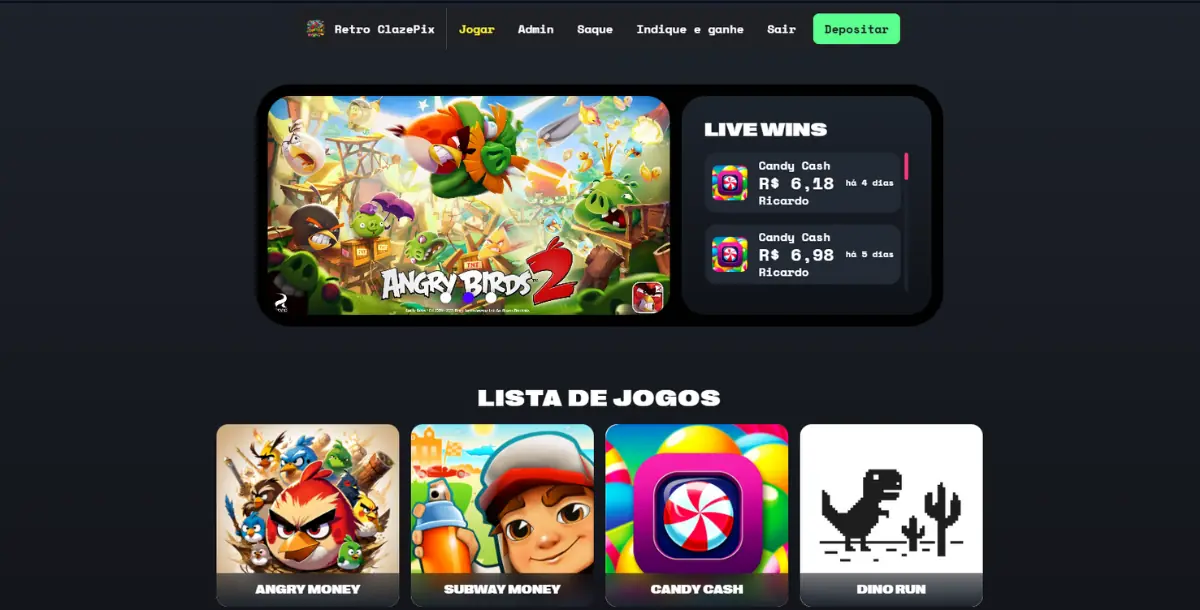 Plataforma de Jogos Retro - 2025