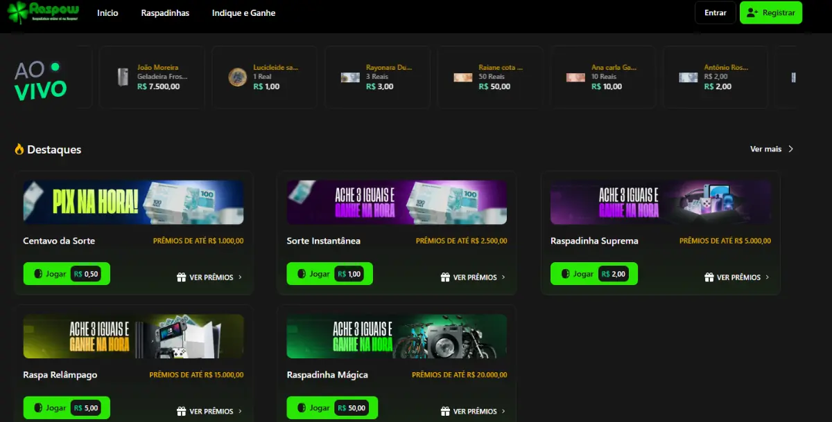 Raspadinha V7 - Laravel